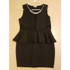 Black Peplum Semi Formal Dress